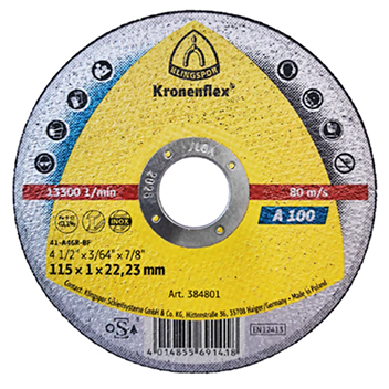 Disco Corte Klingspor A100 Extra 4,1/2"X1X22 Inox 384801
